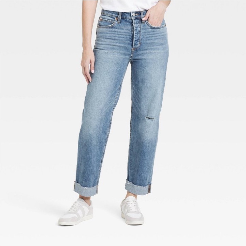 High-Rise Straight Ankle Jeans
- Universal Thread™ Medium Wash 
Cotton Blend